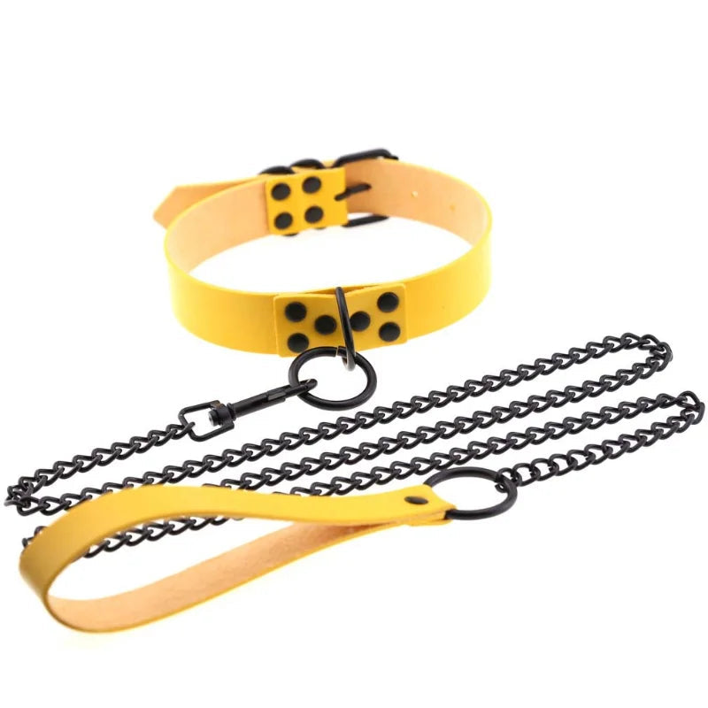 Collier avec Laisse BDSM - RAINBOW CONTROL