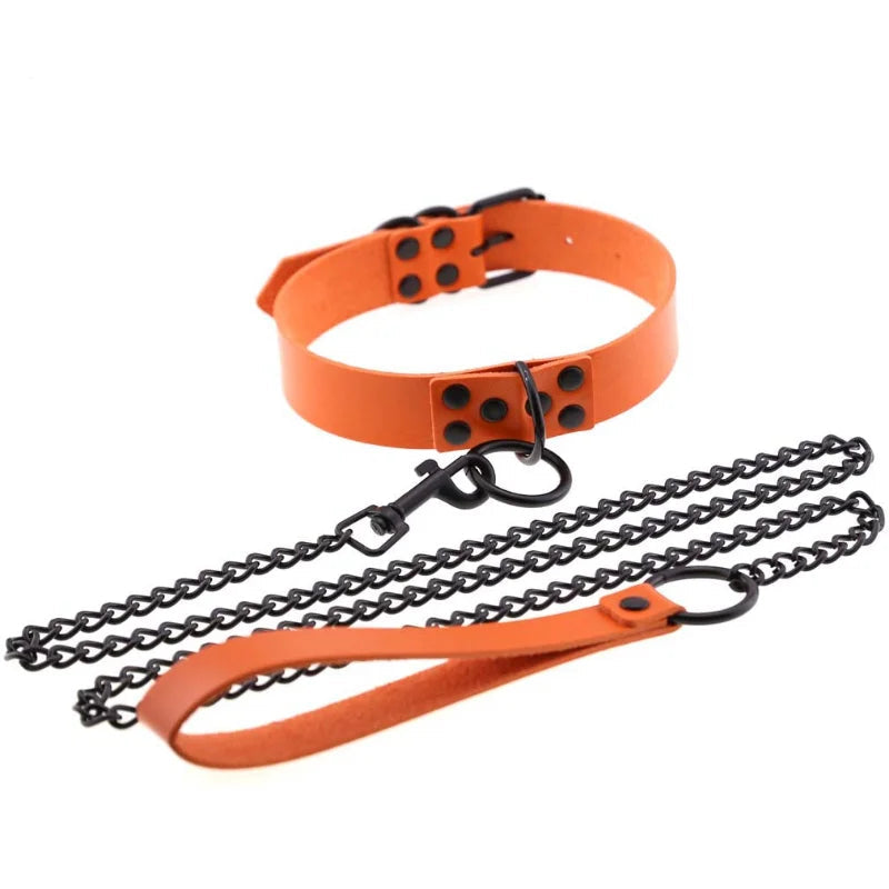 Collier avec Laisse BDSM - RAINBOW CONTROL