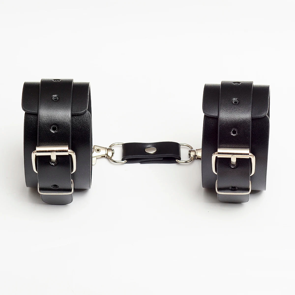 Menottes BDSM noir en cuir - SHADOWLOCK