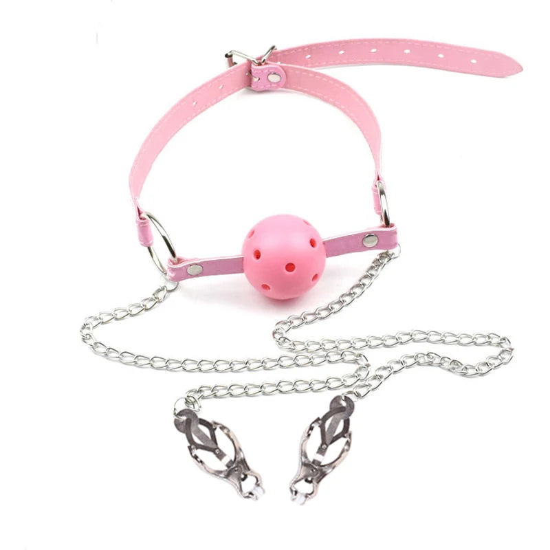 Bâillon BDSM avec pince Tétons - Bondage Bliss