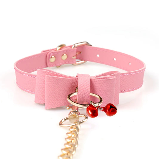 Collier et Laisse BDSM - PINK OBEY