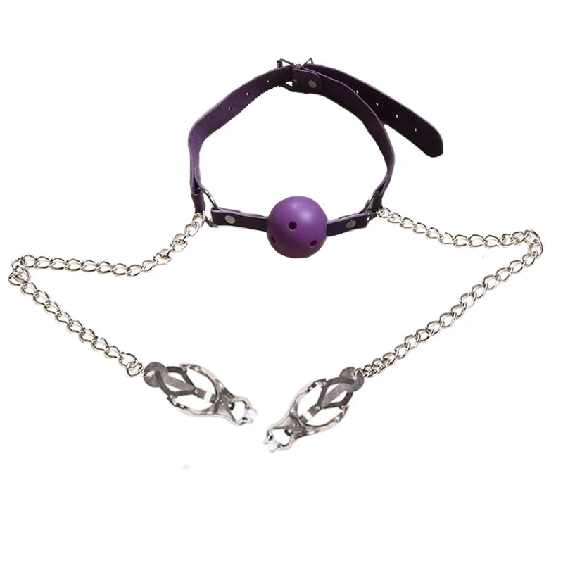 Bâillon BDSM avec pince Tétons - BONDAGE BLISS