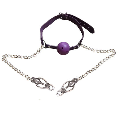 Bâillon BDSM avec pince Tétons - BONDAGE BLISS