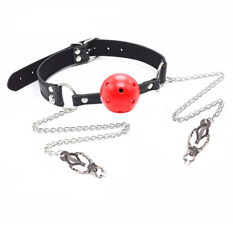 Bâillon BDSM avec pince Tétons - BONDAGE BLISS