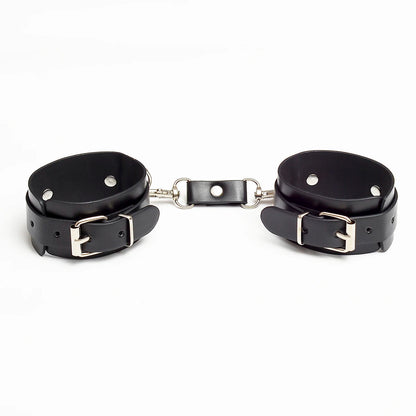 Menottes BDSM noir en cuir - SHADOWLOCK