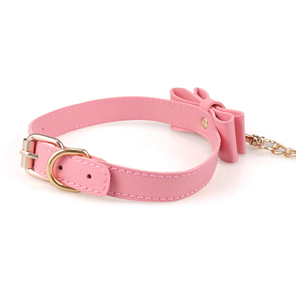 Collier et Laisse BDSM - PINK OBEY