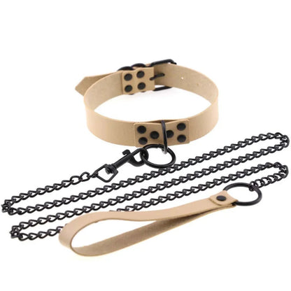 Collier avec Laisse BDSM - RAINBOW CONTROL