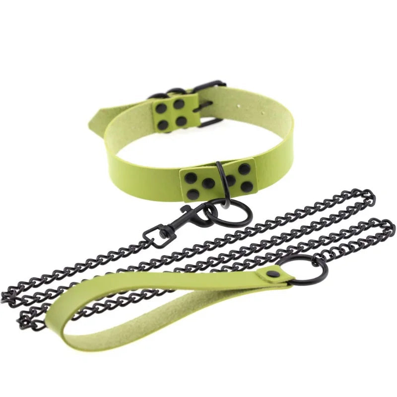 Collier avec Laisse BDSM - RAINBOW CONTROL
