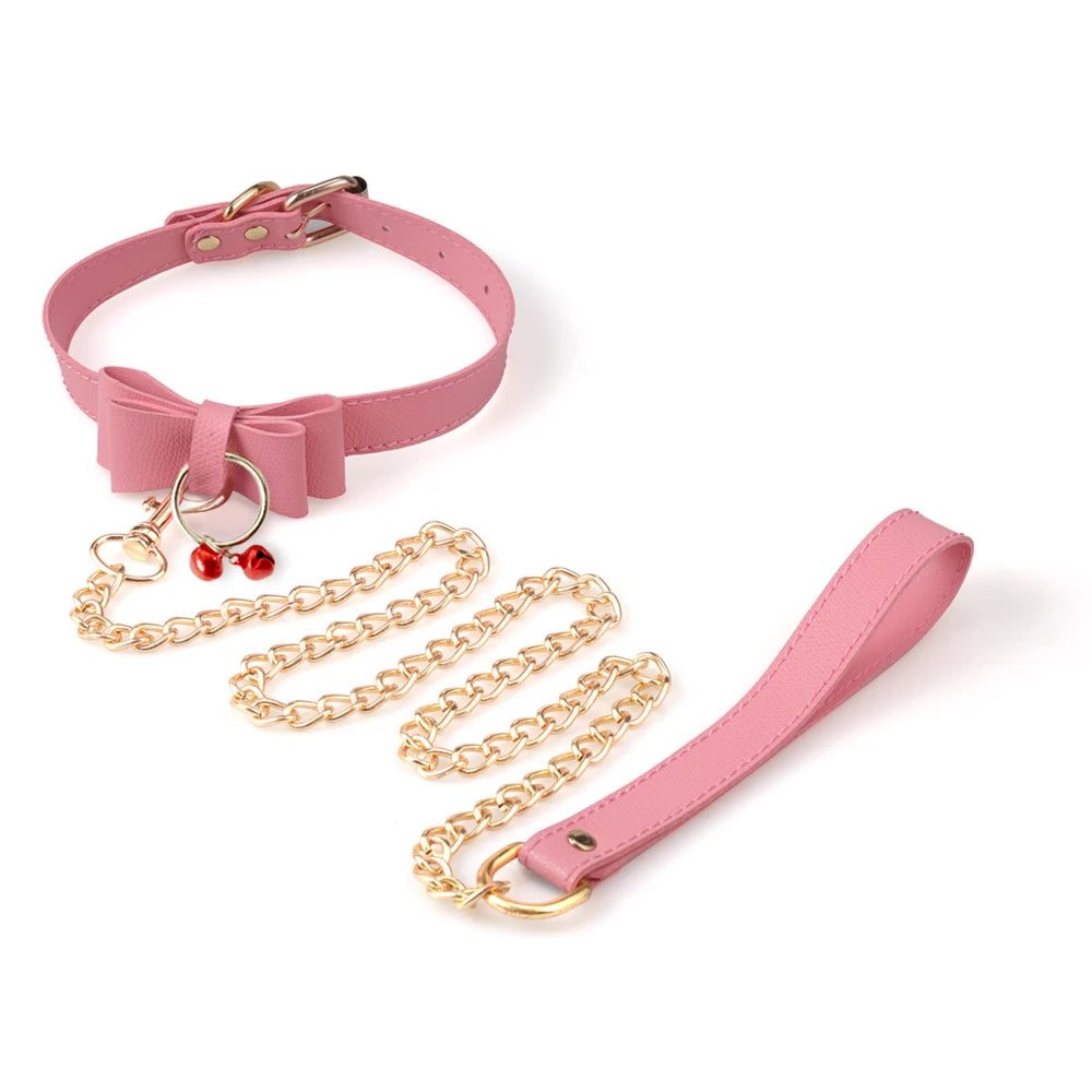 Collier et Laisse BDSM - PINK OBEY