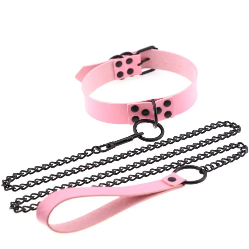 Collier avec Laisse BDSM - RAINBOW CONTROL