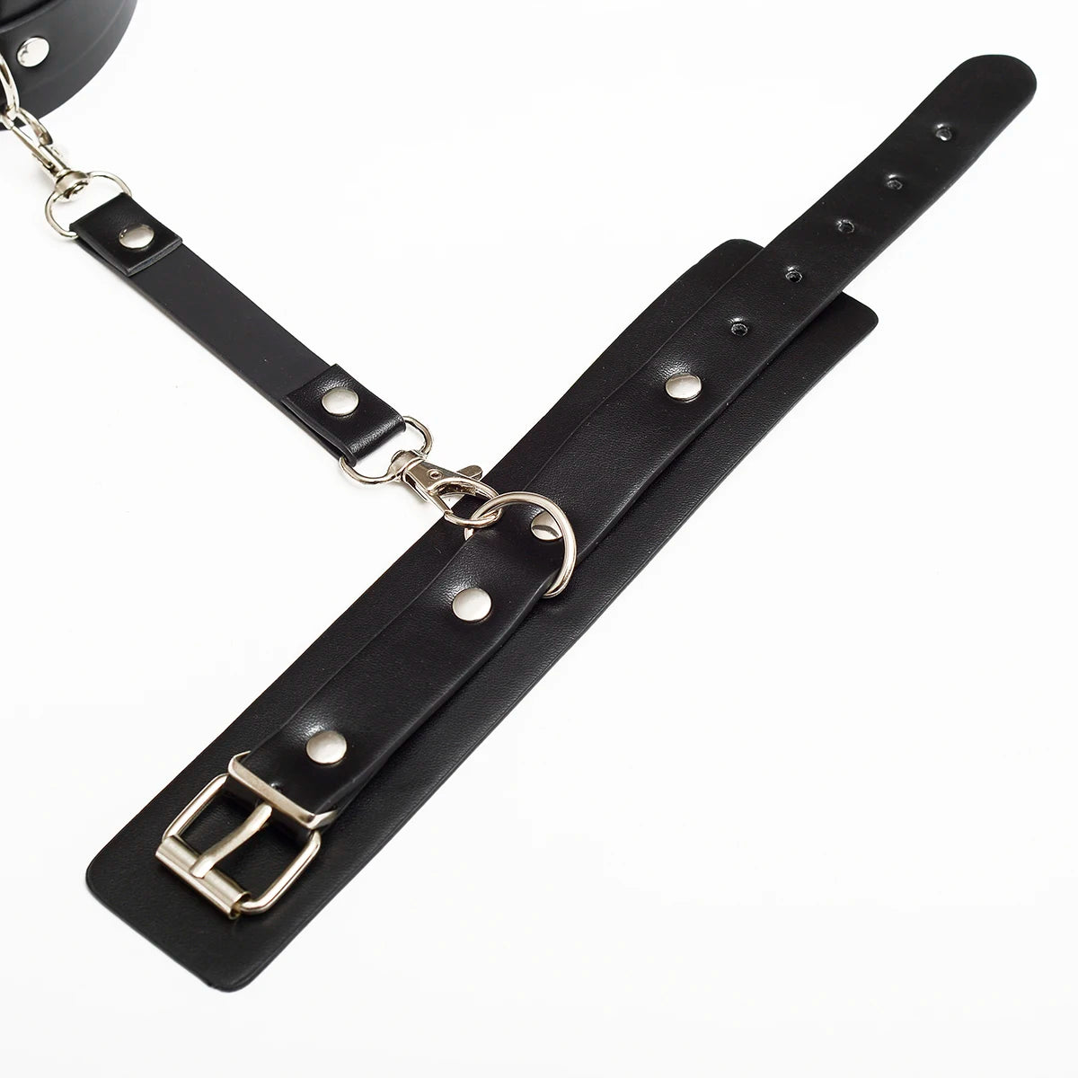 Menottes BDSM noir en cuir - SHADOWLOCK