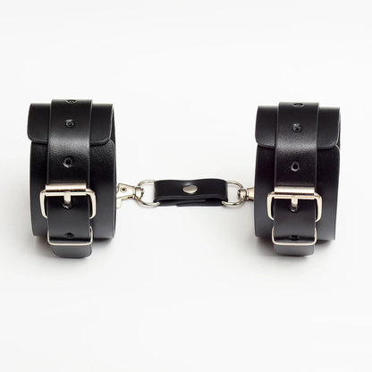 Menottes BDSM noir en cuir - SHADOWLOCK