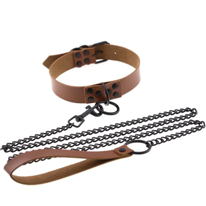 Collier avec Laisse BDSM - RAINBOW CONTROL