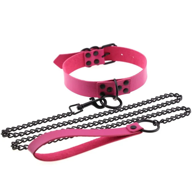 Collier avec Laisse BDSM - RAINBOW CONTROL