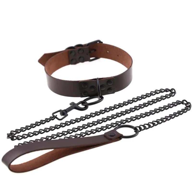 Collier avec Laisse BDSM - RAINBOW CONTROL