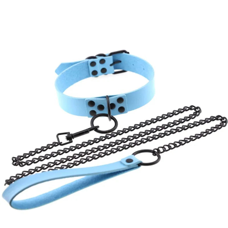 Collier avec Laisse BDSM - RAINBOW CONTROL